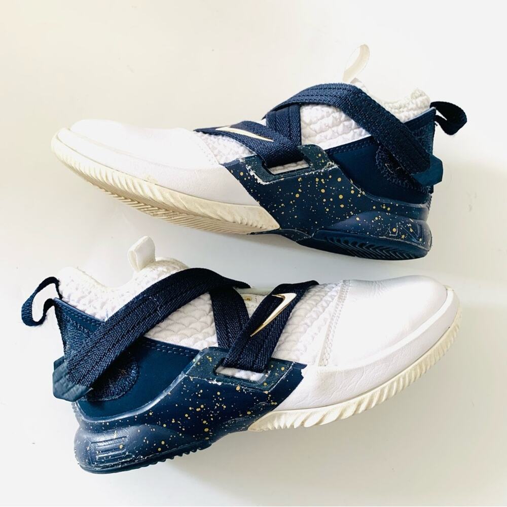 Nike Lebron James 12 Witness White Navy Blue Basketball Shoes